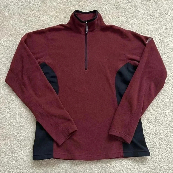 The North Face Woman 1/4 Zip Polartec Fleece Pullover Sweater Maroon Size Medium - Picture 15 of 15
